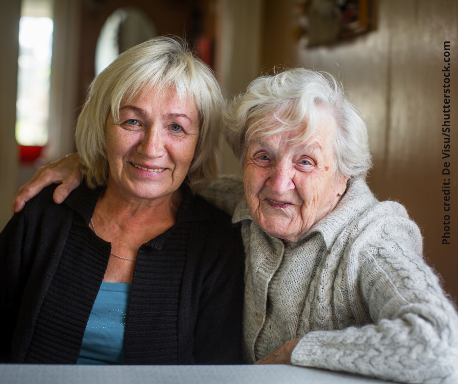 Image of an elderly woman and another woman
