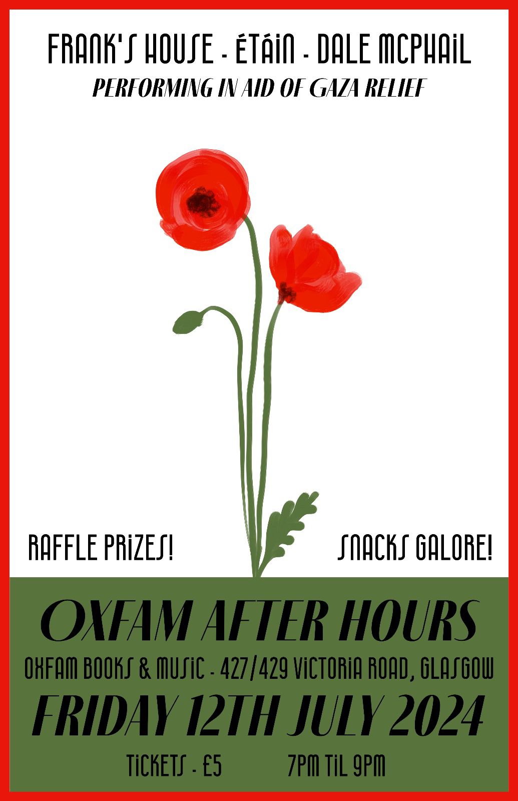 Oxfam after hours event flyer